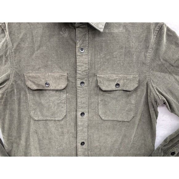 APT.9 Shirt Men’s Small Gray Thin Ribbed Corduroy Long Sleeve Button Up Pockets - Picture 10 of 15